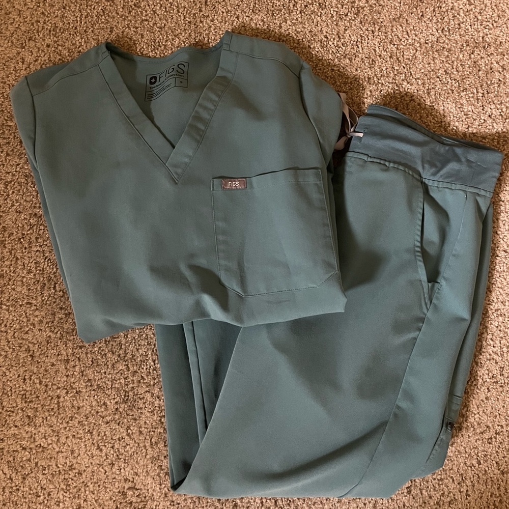 Figs scrub set small hydro green